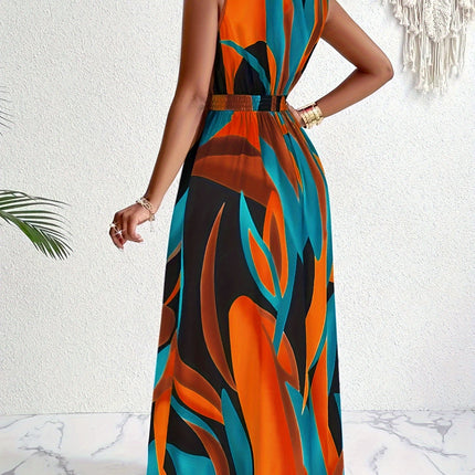 Vestido Listrado Maxi Plus Size