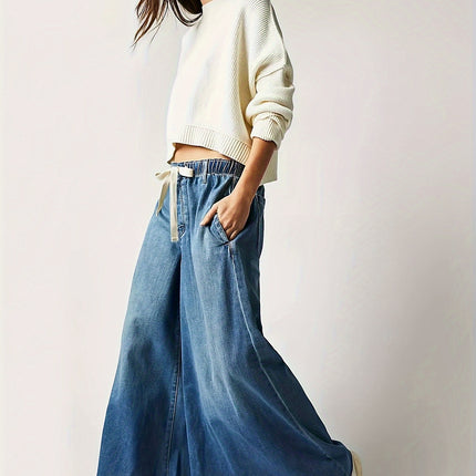 Calça Jeans Wide Leg Plus Size