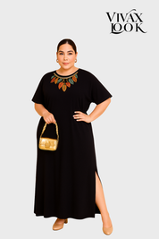 Vestido Longo Plus Size Boho-Chic