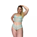 Conjunto Lingerie Plus Size Rendada Verde