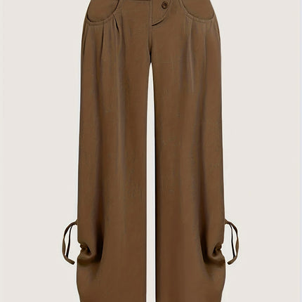 Calça Reta de Poliester Plus Size