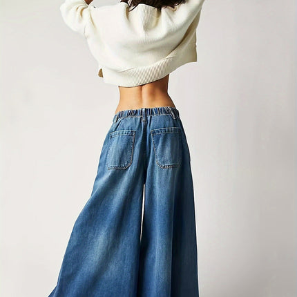 Calça Jeans Wide Leg Plus Size