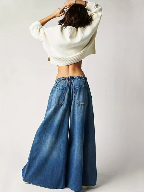 Calça Jeans Wide Leg Plus Size