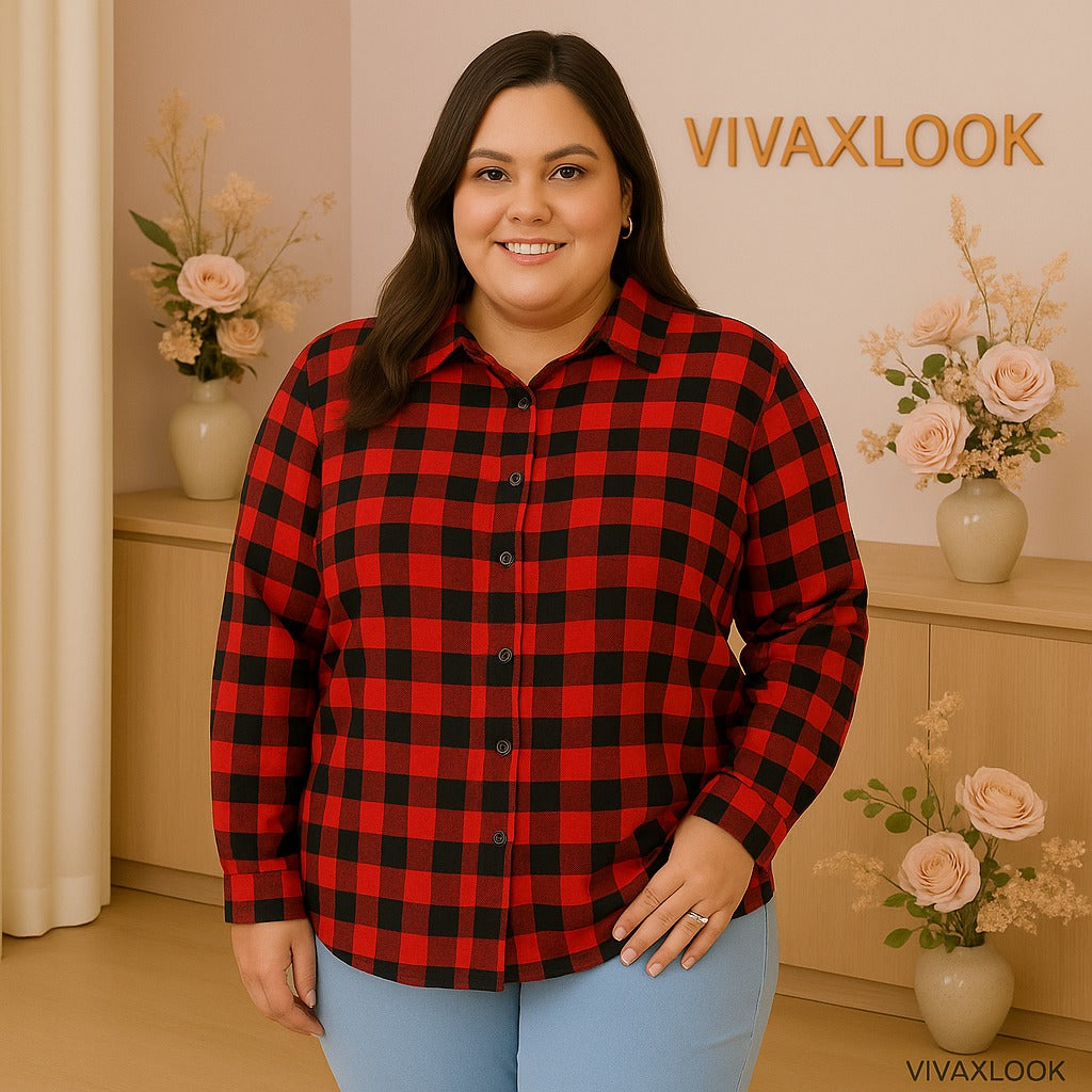 Camisa Xadrez Plus Size