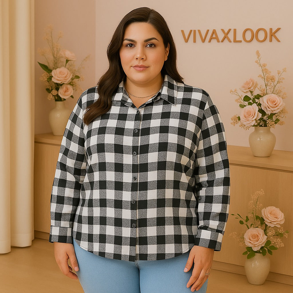 Camisa Xadrez Plus Size