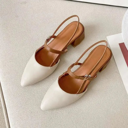 Sapato Salto Grosso Bico Fino Estilo Francês 4cm