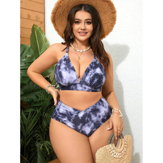 Maiô dividido estilo sem corte plus size para mulheres, biquíni sexy, novo maiô de praia de cintura alta reunido com ajuste justo para mulheres Y2k