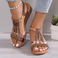 Sandalia Wedge com Strass