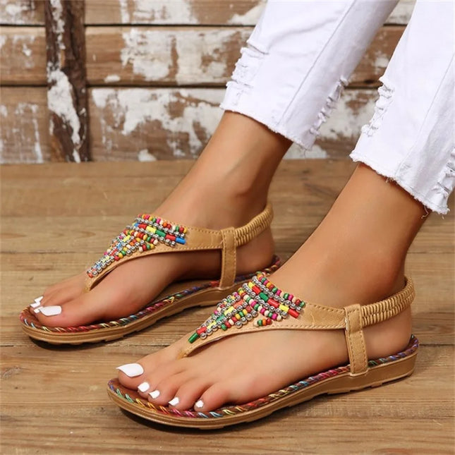 Sandália Gladiadora Boho Retrô Plus Size Feminina