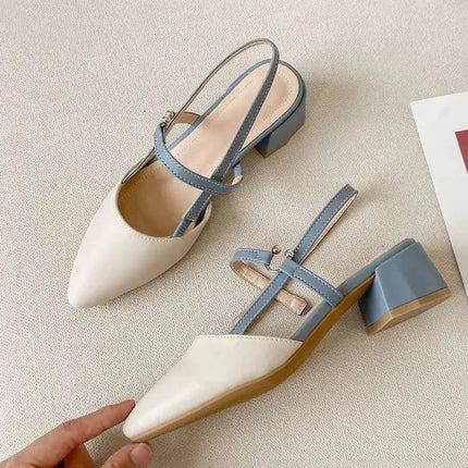 Sapato Salto Grosso Bico Fino Estilo Francês 4cm