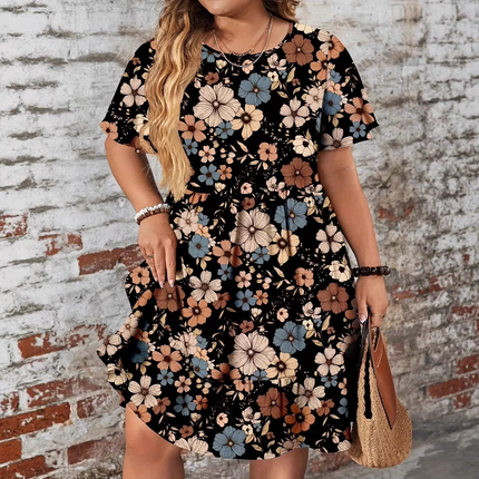 Vestido Plus Size Floral Boho