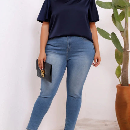 GIBSIE-Blusa Feminina Diagonal Sólida, Tamanhos Grandes, Tops Soltos de Cetim, Manga Curta, Botões, Camisa Casual de Escritório, Feminina, Verão