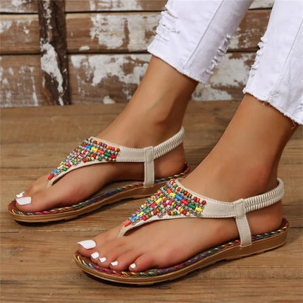 Sandália Gladiadora Boho Retrô Plus Size Feminina
