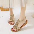 Sandalia Wedge com Strass