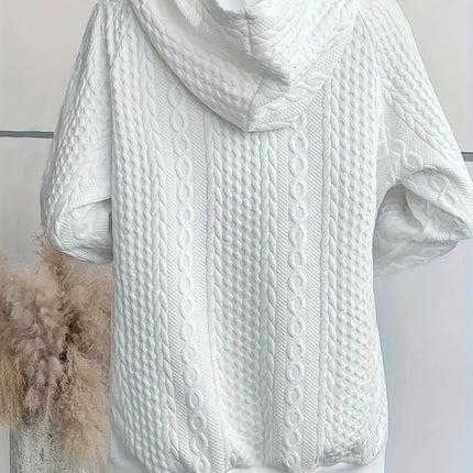 Blusa Feminina Tricot com Capuz e Bolso Frontal