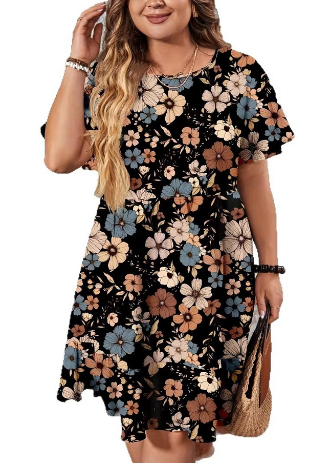 Vestido Plus Size Floral Boho