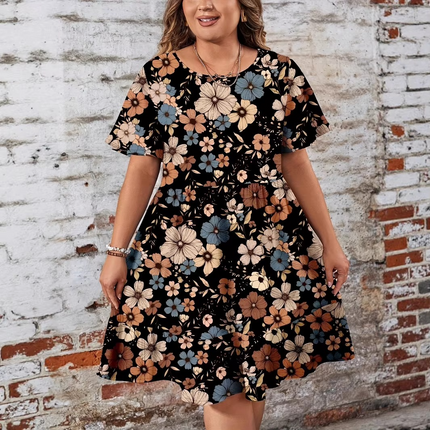 Vestido Plus Size Floral Boho
