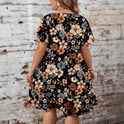 Vestido Plus Size Floral Boho