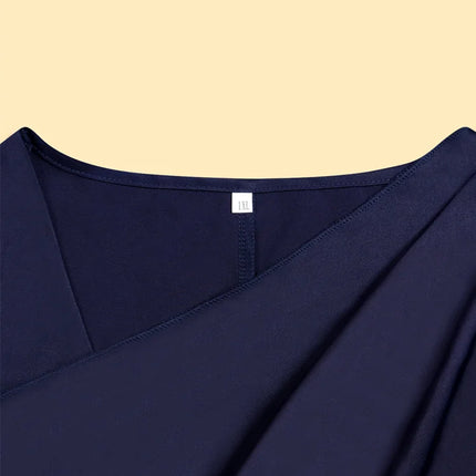 GIBSIE-Blusa Feminina Diagonal Sólida, Tamanhos Grandes, Tops Soltos de Cetim, Manga Curta, Botões, Camisa Casual de Escritório, Feminina, Verão