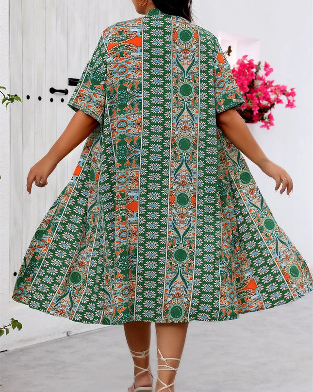 Gibsie plus size verão conjunto de duas peças para mulheres férias longo quimono cardigan com shorts estilo praia boho impressão conjuntos de roupas
