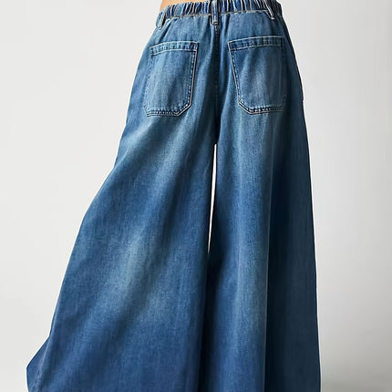 Calça Jeans Wide Leg Plus Size