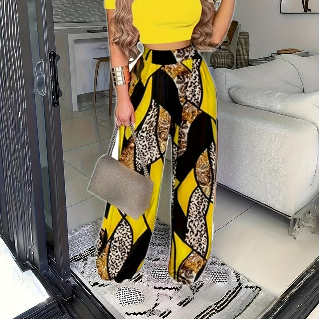 Conjunto Cropped & Flare Plus Size