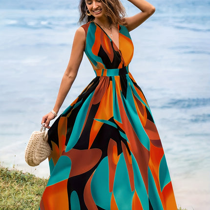 Vestido Listrado Maxi Plus Size