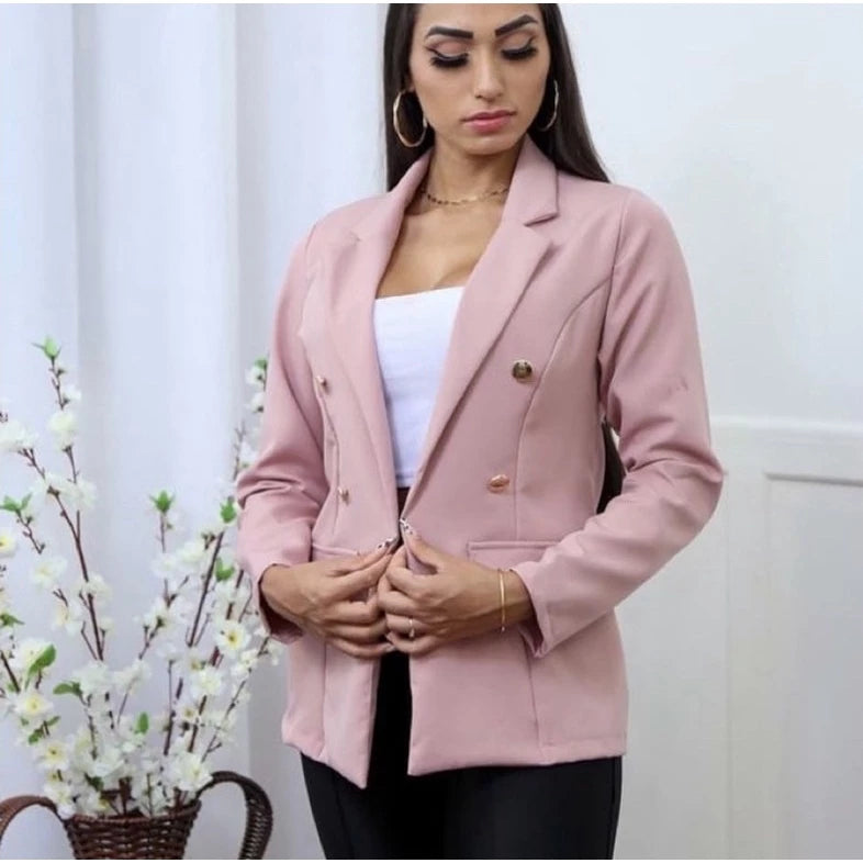 Blazer Alfaiataria Longo Com Botão - Vivax Look