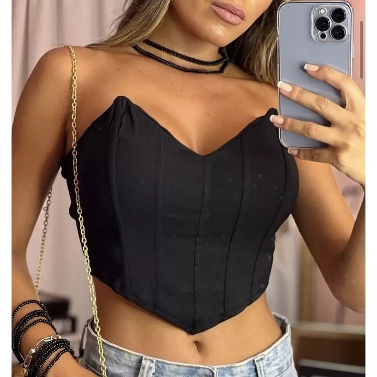 Cropped Anira Morcego Preto