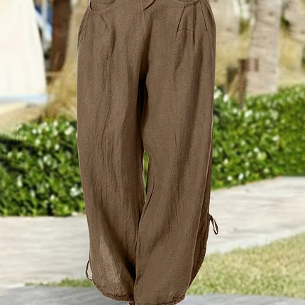 Calça Reta de Poliester Plus Size