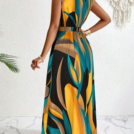 Vestido Listrado Maxi Plus Size