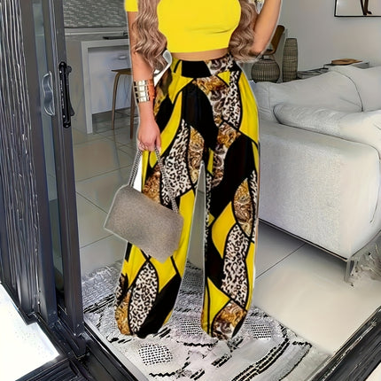 Conjunto Cropped & Flare Plus Size