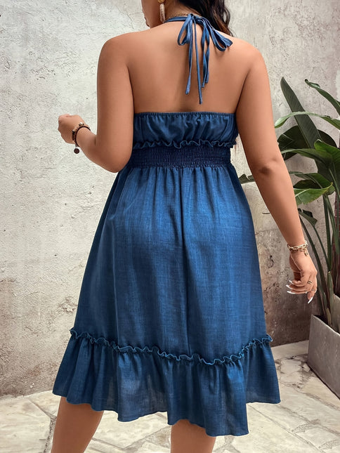 Vestido Gola Halter Plus Size