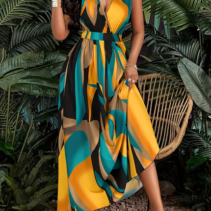 Vestido Listrado Maxi Plus Size