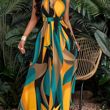 Vestido Listrado Maxi Plus Size