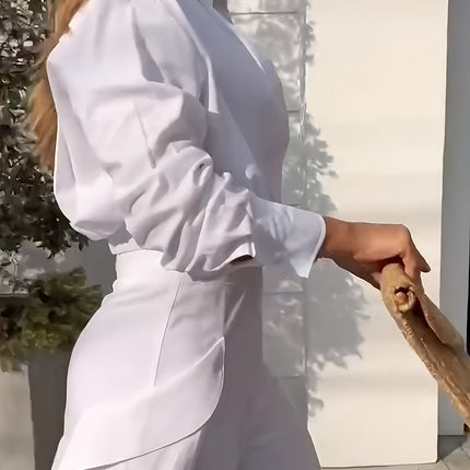 Conjunto Branco Decote V Plus Size