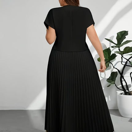 Conjunto Plus Size com Top e Saia Plissada