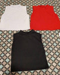 Kit Cropped Canelado (Vermelho-Preto-Branco)