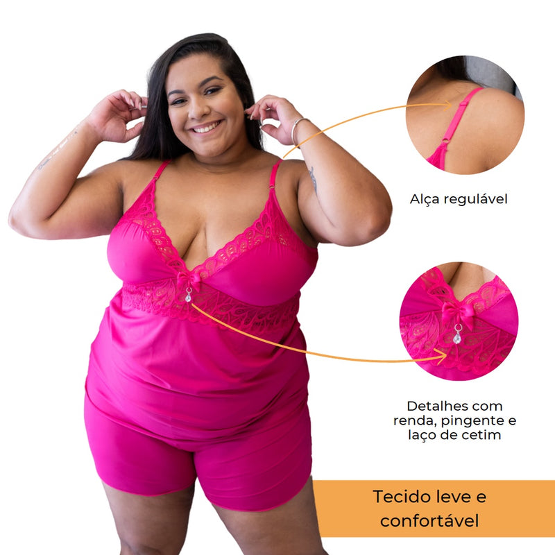 Short Doll Plus Size Pink