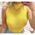 Blusa Garrafinha Gola Alta Amarelo