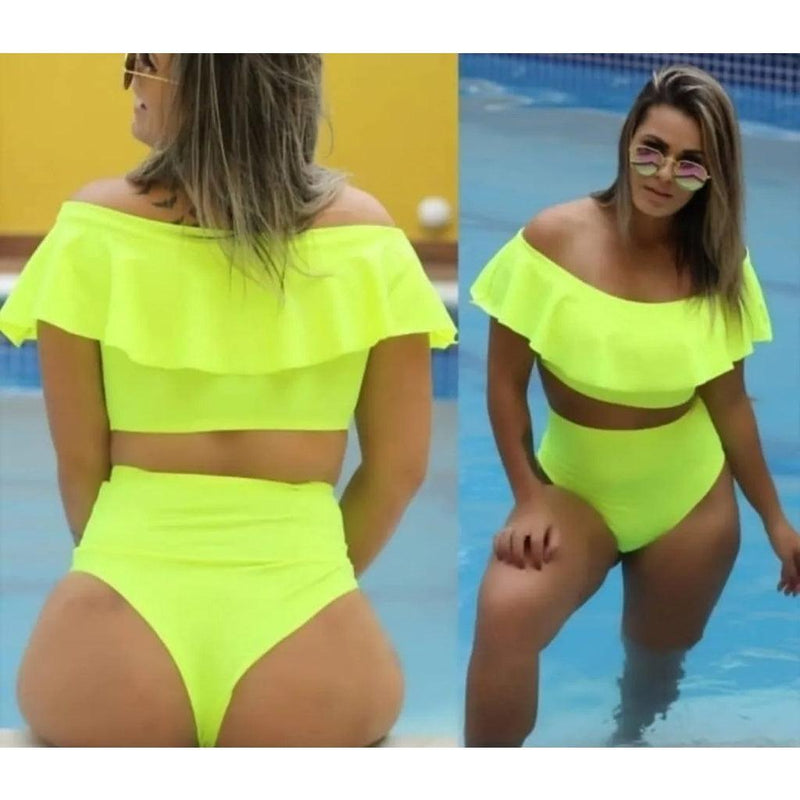 Biquíni Ciganinha amarelo neon