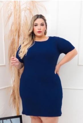  Vestido Camisão Plus Size Marinho